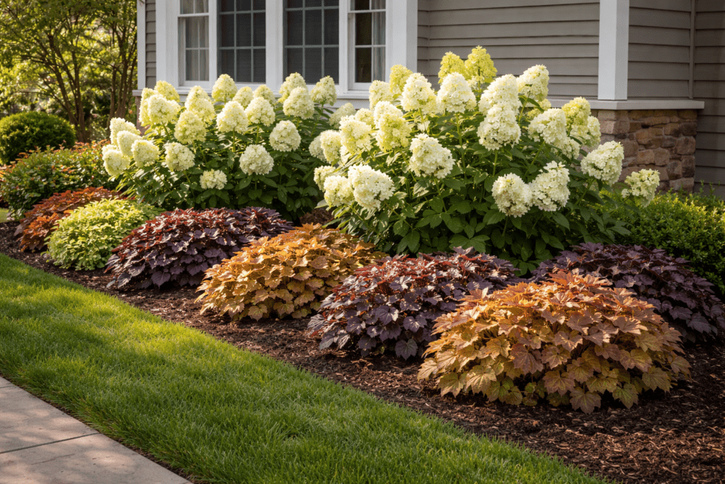Hydrangea and Coral Bells Plant Combination