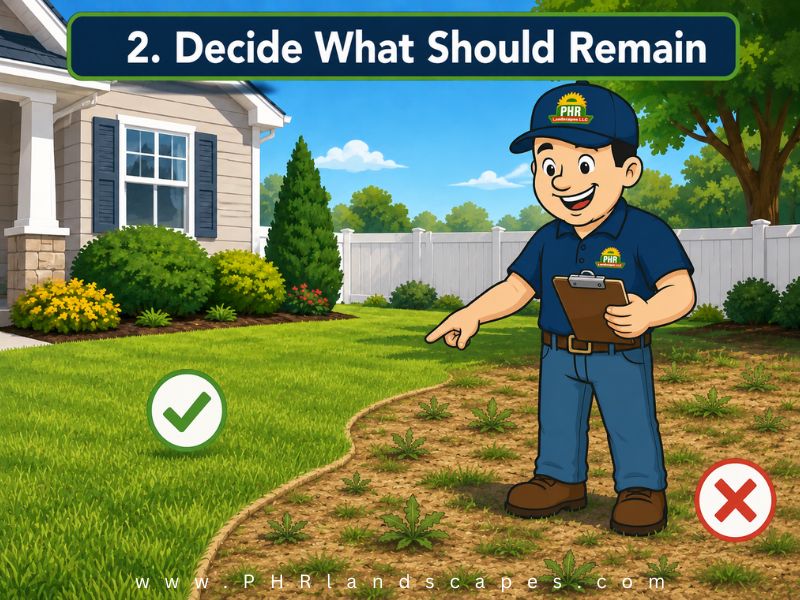 Decide if existing lawn can remain, Lawn Renovation Process